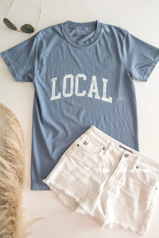 The Tiny Details LOCAL Graphic Denim Blue T-Shirt