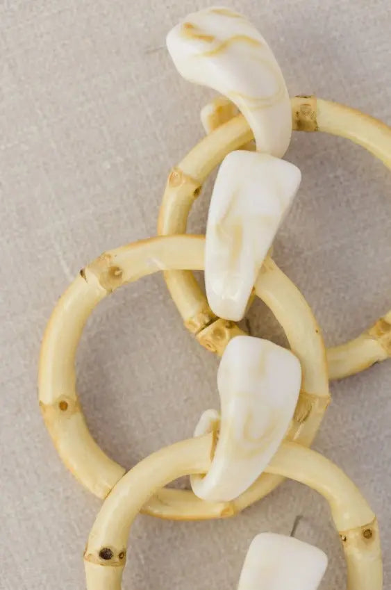 The Tiny Details Light Brown Bamboo Statement Earrings