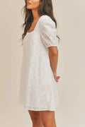 The Tiny Details Mira White Eyelet Mini Dress