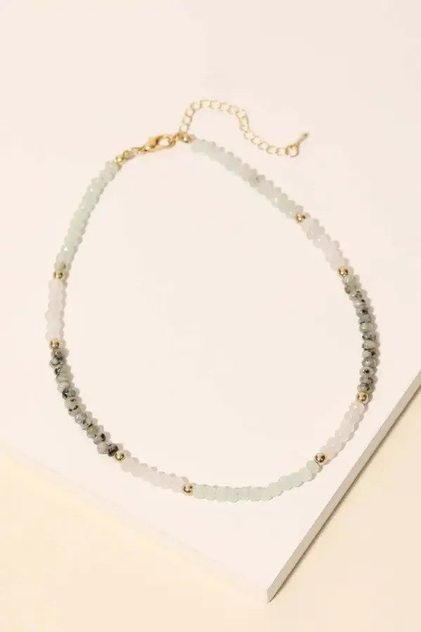 The Tiny Details Multi-Color Glass Bead Clasp Chain Necklace