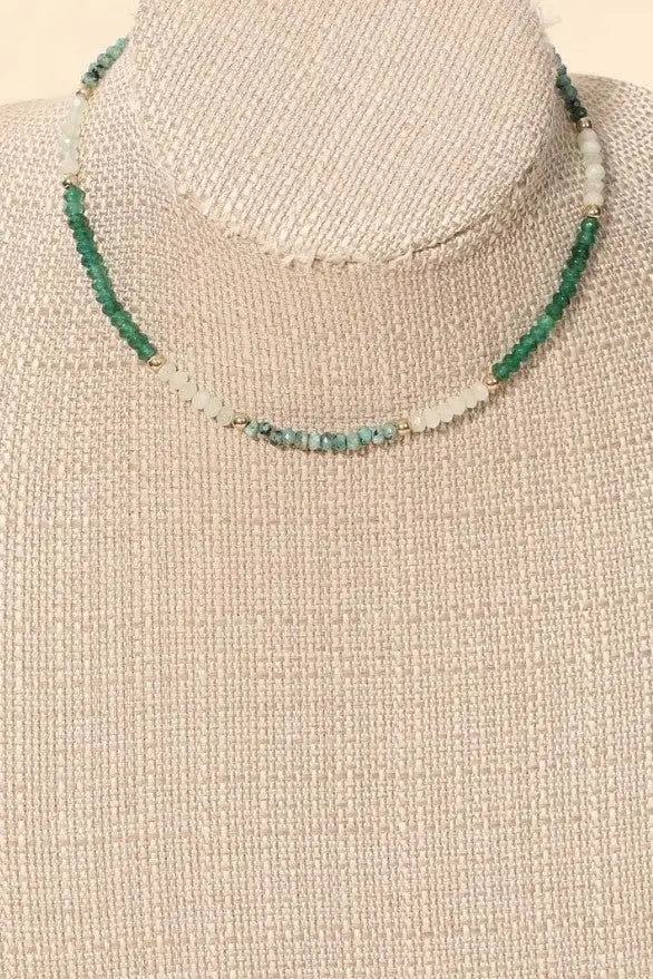 The Tiny Details Multi-Color Glass Bead Clasp Chain Necklace