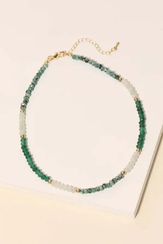 The Tiny Details Multi-Color Glass Bead Clasp Chain Necklace