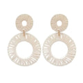 The Tiny Details Neutral Calypso Raffia Circle Earrings