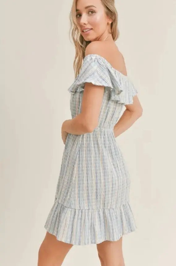 The Tiny Details Newport Beach Multi Sky Mini Dress