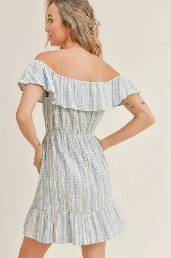 The Tiny Details Newport Beach Multi Sky Mini Dress