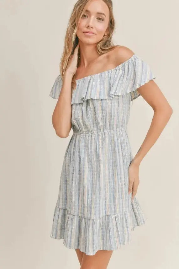 The Tiny Details Newport Beach Multi Sky Mini Dress