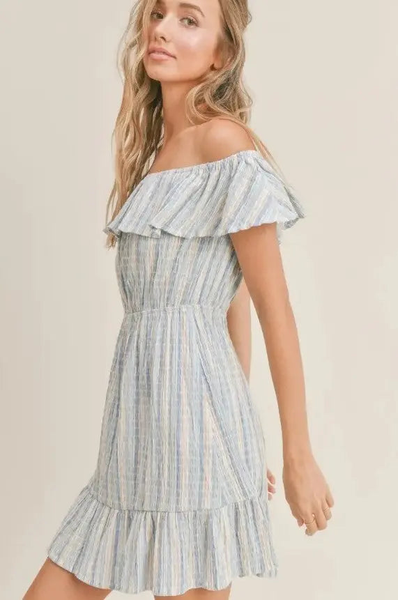The Tiny Details Newport Beach Multi Sky Mini Dress