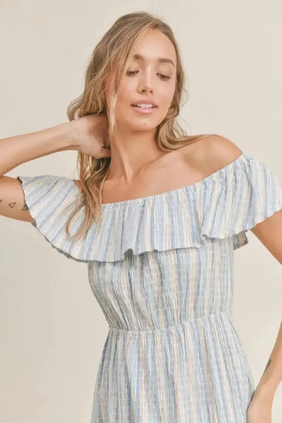 The Tiny Details Newport Beach Multi Sky Mini Dress