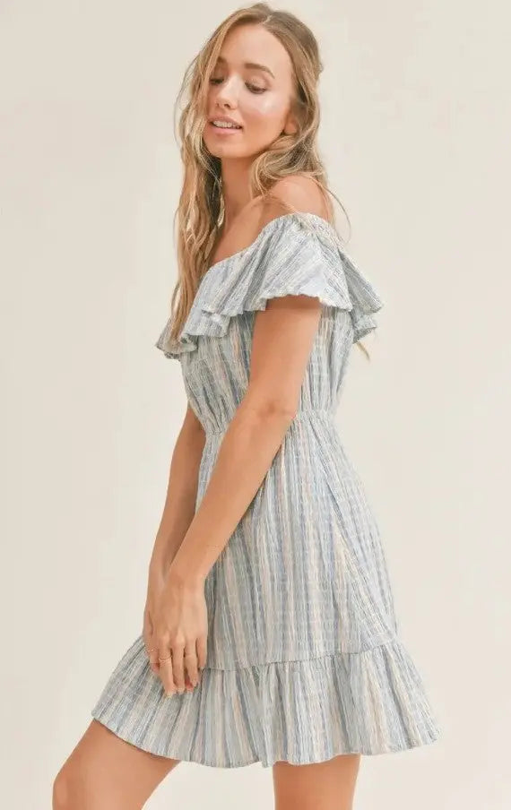 The Tiny Details Newport Beach Multi Sky Mini Dress