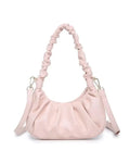 The Tiny Details Oliveta Ruched Rose Leather Handbag
