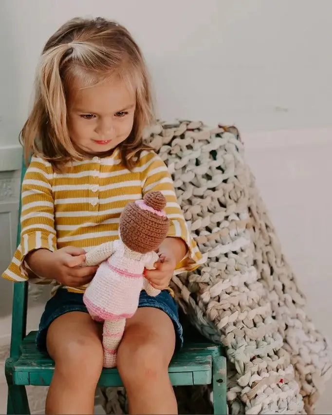 The Tiny Details Pink Storytime Ballerina Knitted Doll