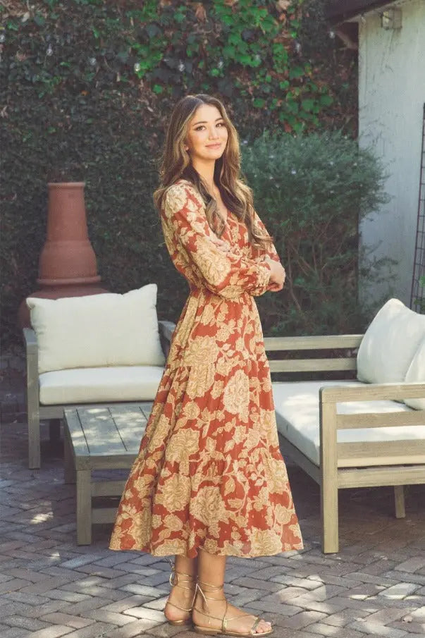 The Tiny Details Printed Ember Button Front Maxi Dress