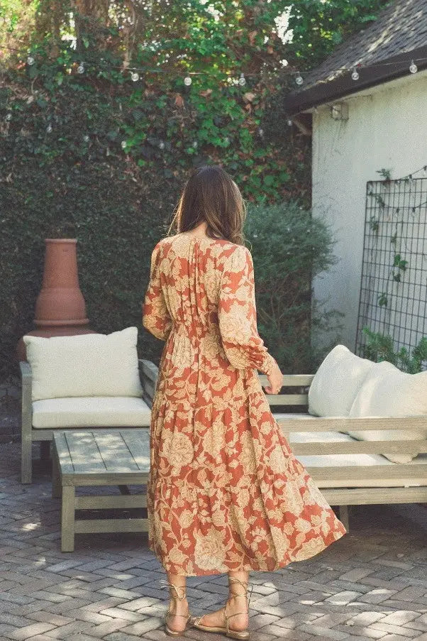 The Tiny Details Printed Ember Button Front Maxi Dress