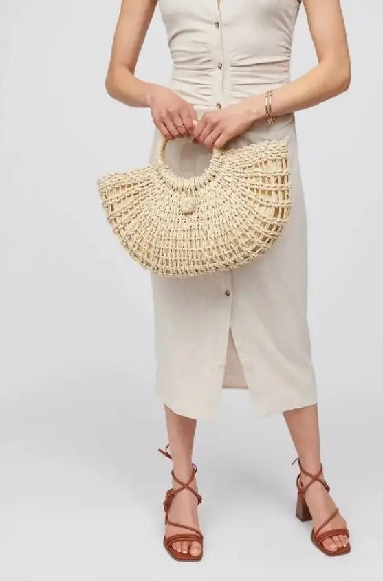 The Tiny Details Rhodes Natural Woven Cream Tote
