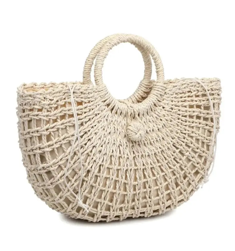 The Tiny Details Rhodes Natural Woven Cream Tote
