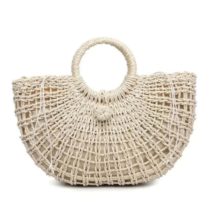 The Tiny Details Rhodes Natural Woven Cream Tote