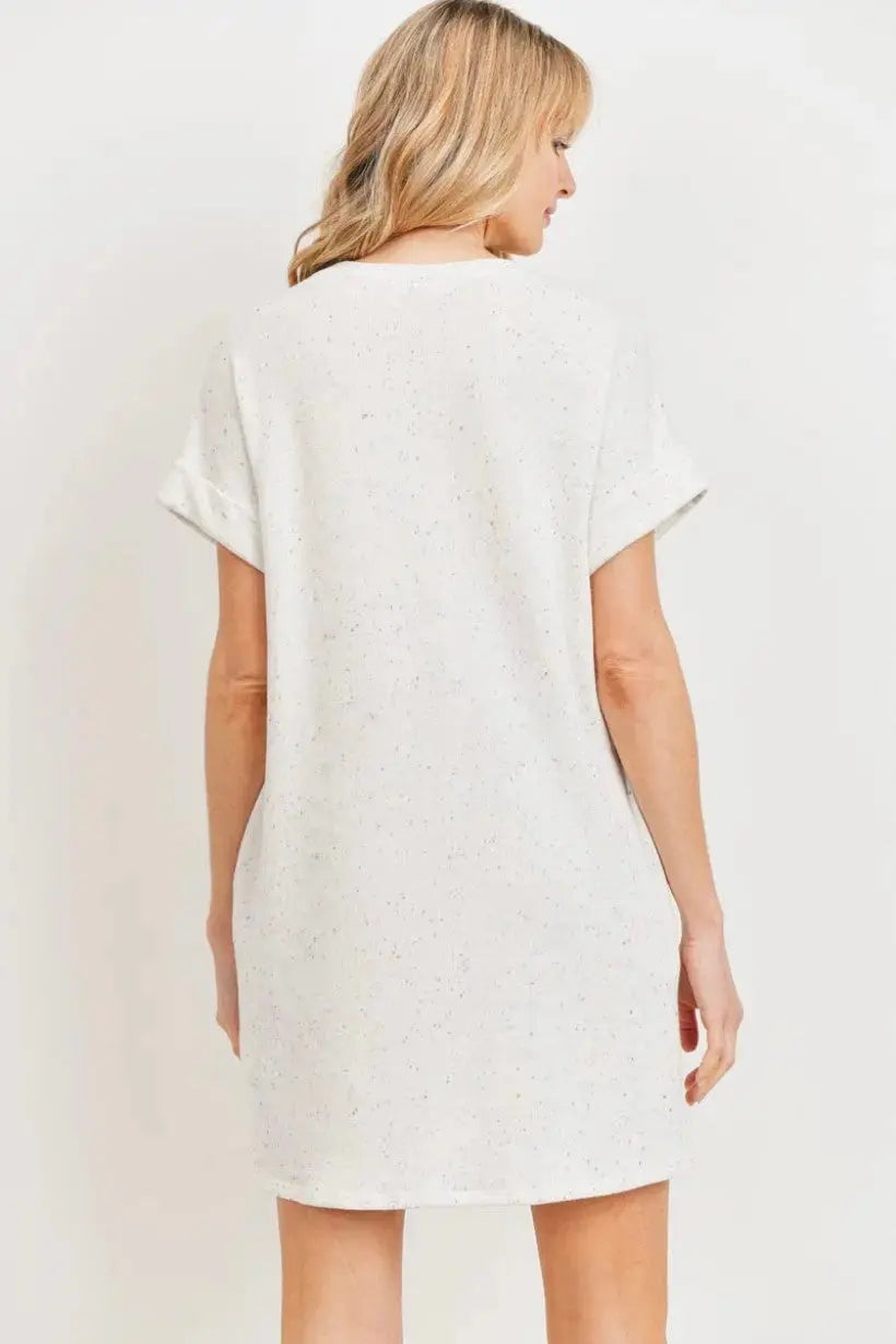 The Tiny Details Rolled Short Sleeve Confetti Lounge Dress