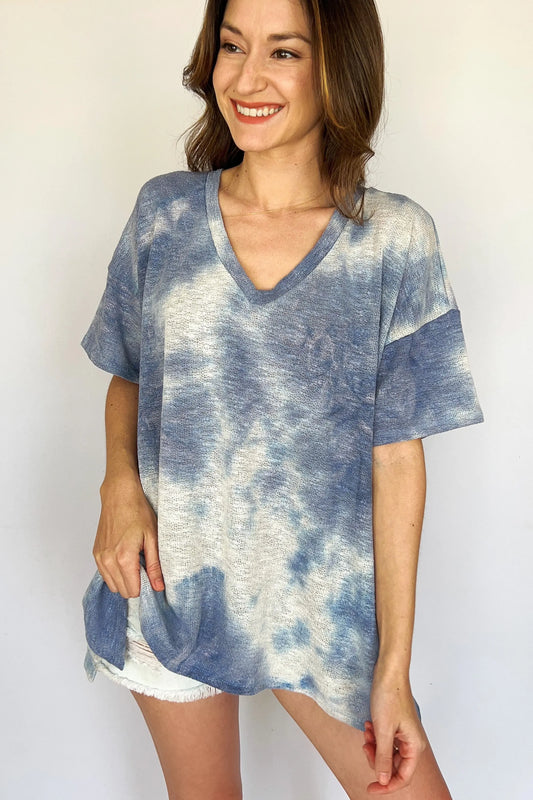 The Tiny Details Short Sleeve Knit Tie-dye Top