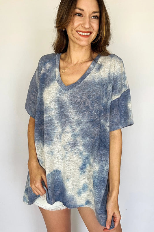 The Tiny Details Short Sleeve Knit Tie-dye Top