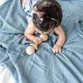 The Tiny Details Steel Grey Muslin Baby Blanket