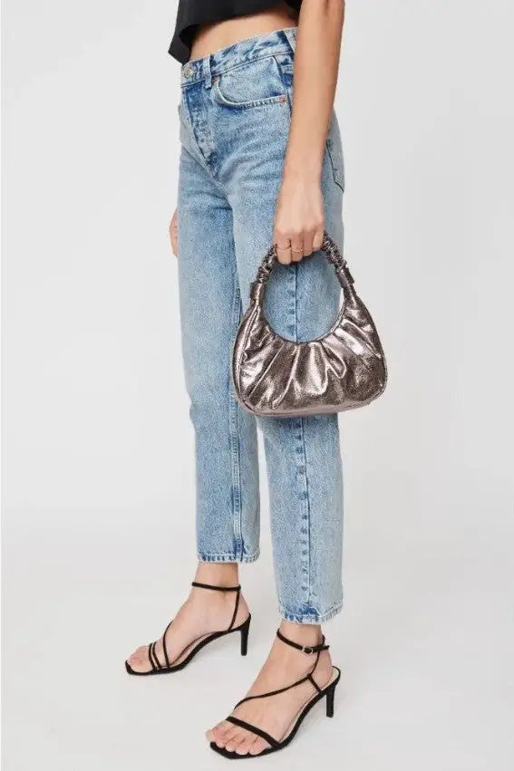 The Tiny Details Stormi Pewter Cracked Metallic Handbag