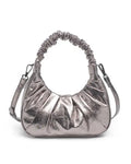 The Tiny Details Stormi Pewter Cracked Metallic Handbag