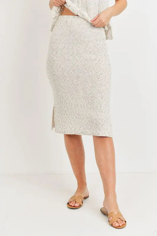 The Tiny Details Sweater Knit Skirt with Side Slit Detail