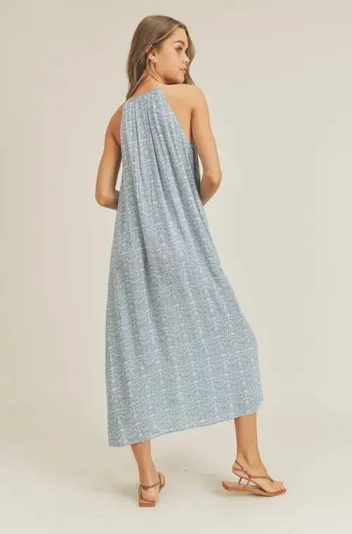 The Tiny Details Tassel Button Front Printed Midi Dress *Size Medium*