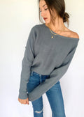 The Tiny Details Teal Rib Knit OTS Dolman Sweater *Size XLarge*