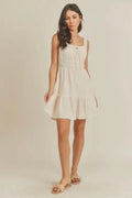 The Tiny Details Textured Smock Waist Tank Dress