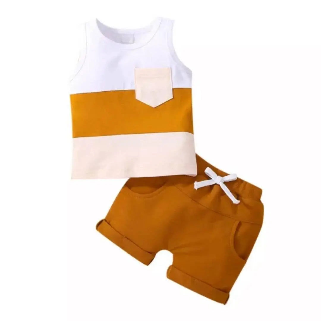 The Tiny Details Tiny Hazel Stripe Two-Piece Tank & Shortie Set
