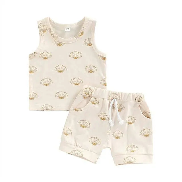 The Tiny Details Tiny Seashell Two-Piece Shortie Set