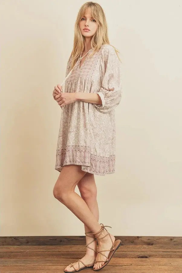 The Tiny Details Wanderer Printed Babydoll Dress