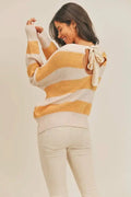 The Tiny Details Winnie Off Shoulder Lemon Ivory Sweater