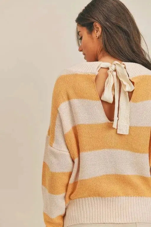 The Tiny Details Winnie Off Shoulder Lemon Ivory Sweater