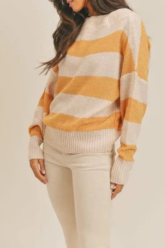 The Tiny Details Winnie Off Shoulder Lemon Ivory Sweater